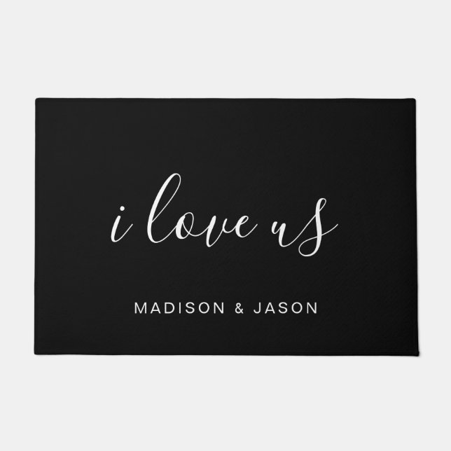 MODERNE TYPOGRAFIE HAND SKRIPIERT PERSONALISIERT FUßMATTE (Vorderseite)