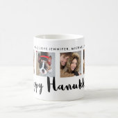 Moderne Typografie Happy Hanukkah Four Foto Grid Kaffeetasse (Mittel)