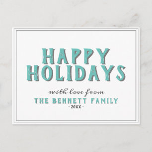 Moderne Typografie Happy Holidays Weihnachten Postkarte