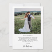 Moderne Typografie Hochzeit Danke 2 Foto (Rückseite)
