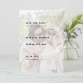Moderne Typografie - Hochzeit des einfachen Fotos Save The Date (Stehend Vorderseite)