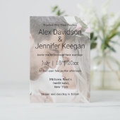 Moderne Typografie Hochzeit Foto Chic Einladung (Stehend Vorderseite)