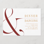 Moderne Typografie Hochzeit im Herbst Empfang Begleitkarte (Vorderseite)