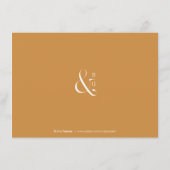 Moderne Typografie Hochzeit im Herbst Empfang Begleitkarte (Rückseite)