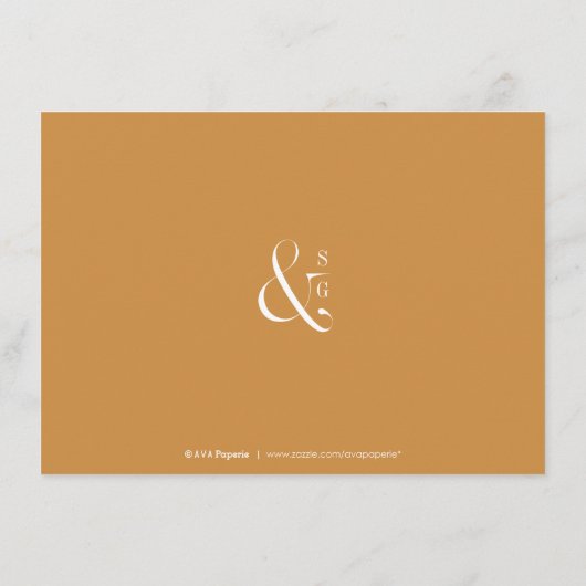 Moderne Typografie Hochzeit im Herbst Empfang Begleitkarte (Rückseite)