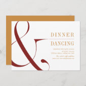 Moderne Typografie Hochzeit im Herbst Empfang Begleitkarte (Vorne/Hinten)