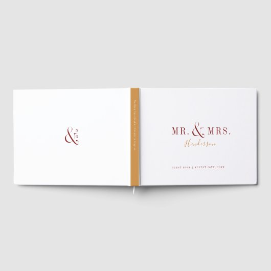 Moderne Typografie - Hochzeit im Herbst Gästebuch (Voll)