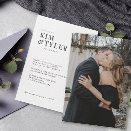 Moderne Typografie-Hochzeit mit einfachem minimali Einladung