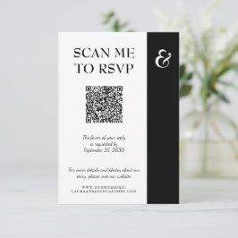 Moderne Typografie Hochzeit QR CODE RSVP Karte