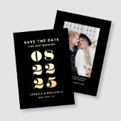 Moderne Typografie-Hochzeit rettet das Datum Schwa Folieneinladung