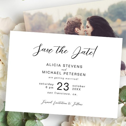 Moderne Typografie Hochzeit speichern das Datum BA Save The Date