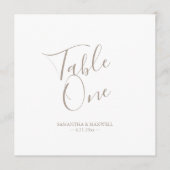Moderne Typografie Hochzeit Tischnummer (Vorderseite)