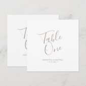 Moderne Typografie Hochzeit Tischnummer (Vorne/Hinten)
