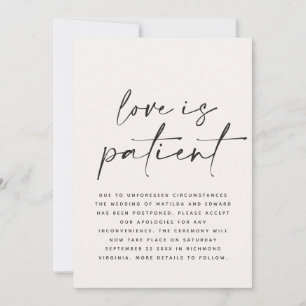 Moderne Typografie Hochzeit verschoben Rettet das Save The Date