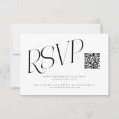 Moderne Typografie Hochzeits-QR-Code RSVP Karte (Vorderseite)