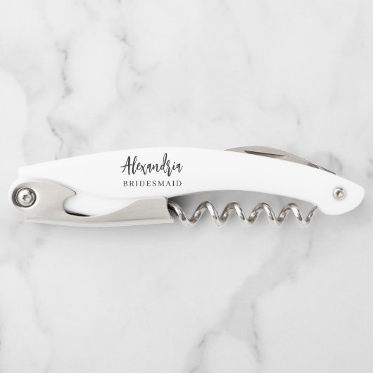Moderne Typografie Hochzeitsgeschenk Personalisier Kellnermesser (Vorderseite)