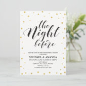 Moderne Typografie Hochzeitskarte für Probe Einladung (Stehend Vorderseite)