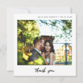 Moderne Typografie Hochzeitsplatz Danke Karte (Vorderseite)