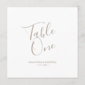 Moderne Typografie-Hochzeitsstiftung-Tischnummer Einladung (Rückseite)