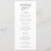 Moderne Typografie Hochzeitszeremonie-Programm Programm (Rückseite)