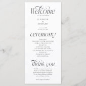 Moderne Typografie Hochzeitszeremonie-Programm Programm (Vorderseite)