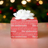 Moderne Typografie Holiday Patternfamilie Geschenkpapier