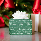 Moderne Typografie Holiday Patternfamilie Geschenkpapier