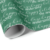 Moderne Typografie Holiday Patternfamilie Geschenkpapier (Rolleneckpunkt)