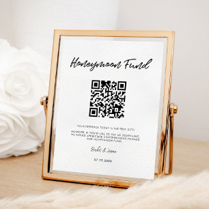 Moderne Typografie Honeymoon-Fonds QR-Code Poster