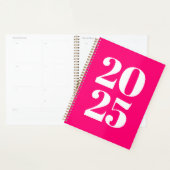 Moderne Typografie Hot-Rosa Custom Year Monogram Planer (Anzeige)