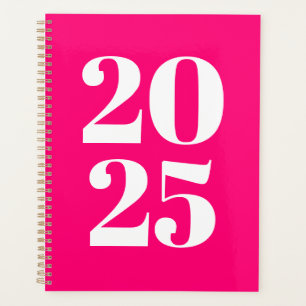 Moderne Typografie Hot-Rosa Custom Year Monogram Planer