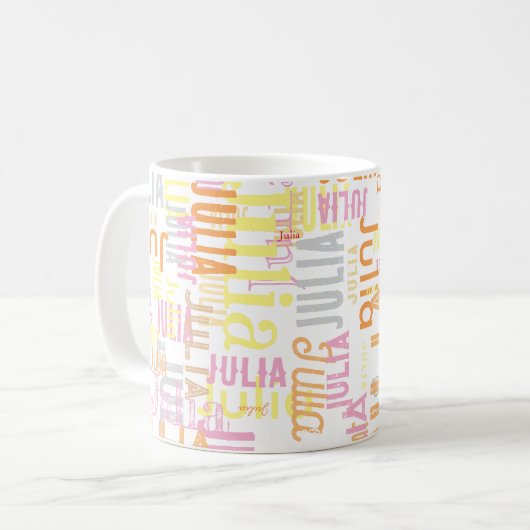 Moderne Typografie Ihr Name Kaffeetasse (Vorderseite Links)