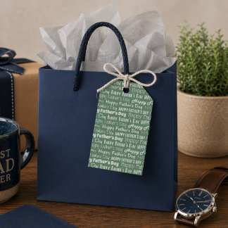 Moderne Typografie in Salbeigrün und Weiß zum Vate Geschenkanhänger