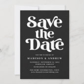 Moderne Typografie in Schwarz und Weiß Save The Date (Vorderseite)