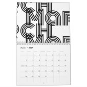 Moderne Typografie in Schwarzweiß Kalender (Mär 2027)