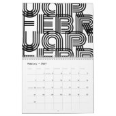 Moderne Typografie in Schwarzweiß Kalender (Feb 2027)