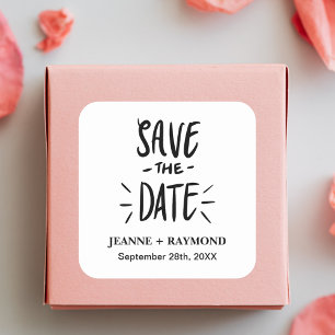 Moderne Typografie Individuelle Hochzeit - Termin  Quadratischer Aufkleber