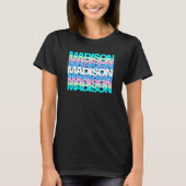 Moderne Typografie | Individuelle Name Pastel Holo T-Shirt (Vorderseite)