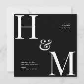 Moderne Typografie Initialen Hochzeit speichern da (Vorderseite)
