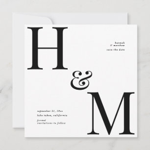 Moderne Typografie Initialen Hochzeit speichern da Feiertagskarte