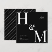 Moderne Typografie Initialen Hochzeit Termin merke (Vorne/Hinten)