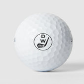 Moderne Typografie Initialen Monogramm Golfbälle (Vorderseite)