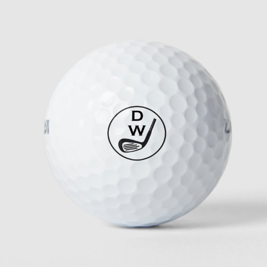 Moderne Typografie-Initialen monogramm-Golfbälle Golfball (Vorderseite)