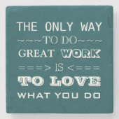 Moderne Typografie Inspiration Zitat Steinuntersetzer (Vorderseite)