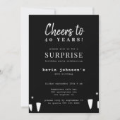 Moderne Typografie jedes Zeitalters Männer Geburts Einladung (Vorderseite)