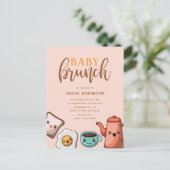 Moderne Typografie Kawaii Baby Brunch Einladungspostkarte (Stehend Vorderseite)