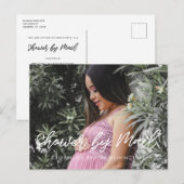 Moderne Typografie Kinderdusche per Post Foto Postkarte (Vorne/Hinten)