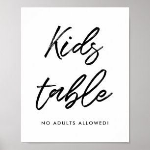 Moderne Typografie Kindertisch Hochzeitszeichen Poster