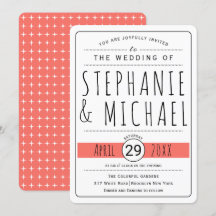 Moderne Typografie Koralle lebendige Hochzeit abge