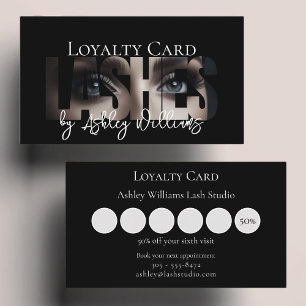 Moderne Typografie "LASHES by" lash artist Treuekarte